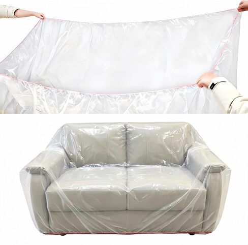 Plastic Chair Cover Furniture Cover for Moving - Elastic Band Design, Clear Recliner Cover Protector Storage Bag, Waterproof & Dustproof Armchair Slipcover 34W x 42D x 48H Inches in Kuwait
