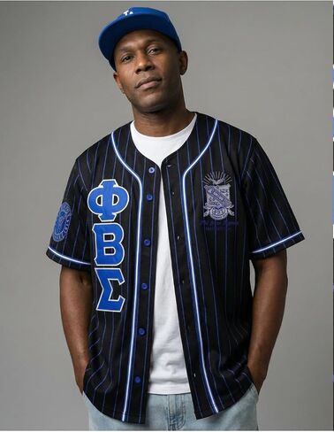 Big Boy Phi Beta/Β Sigma Divine 9 S1 Baseball Jersey [Black] - ID#77058-15-207-0-0 in Kuwait