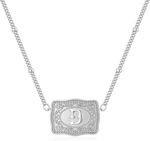 CSIYANJRY99 Belt Buckle Initial Necklace for Women 14K Gold Plated Letter Pendant Western Jewelry for Women Cowgirl Cowboy Gift in Kuwait