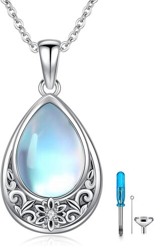 Urn Necklace for Women for Ashes 925 Sterling Silver Cremation Necklace for Ashes Keepsake Urn Memory Pendant Cremation Jewelry Memorial Gifts for Women in Saudi Arabia