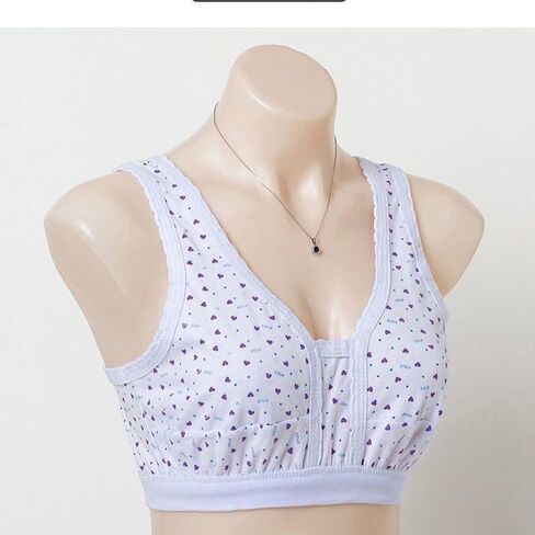 4 Pack Women's Pure Cotton Floral Bras, Cotton Soft Cup Bra Wire-Free with Seamed for Extra Support in Saudi Arabia