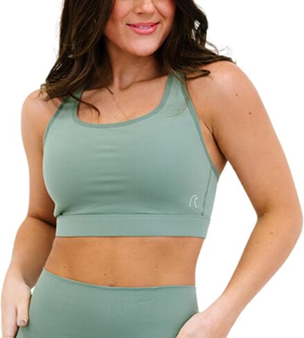 Coral Reef Swim High Support Sports Bra – Adjustable Band and Stylish Cut-Out Back - Willow Green (XXS -3XL) in Saudi Arabia