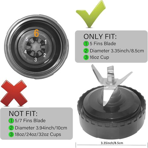 16oz Replacement Cups for Ninja BL660 Professional Compact Smoothie & Food Processing Blender, Replacement 16oz Blender Cup for Ninja BL660 BL770 BL780 BL740 QB3001SS QB3000SS, with Cleaning Brush in Kuwait