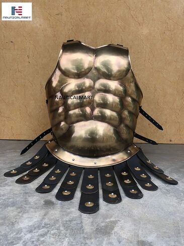 NauticalMart Medieval Armor Spartan Muscle Armor Breastplate 300 Movie Armor Helmet Red Plum Roman Warriors Costume in Kuwait