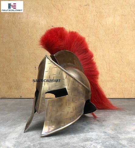NauticalMart Medieval Armor Spartan Muscle Armor Breastplate 300 Movie Armor Helmet Red Plum Roman Warriors Costume in Kuwait