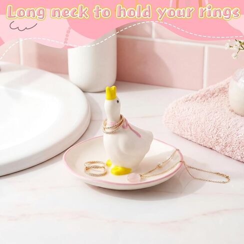 Silly Goose Ceramic Jewelry Tray Handmade Dish Trinket Organizer Decorative Silly Goose Jewelry Holder for Rings Earrings Necklaces Tray Gift for Women Friends Mother Daughter in Kuwait