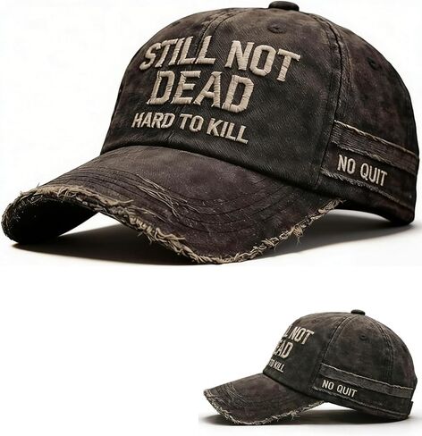 Still Not Dead Hat - Ain't Dead Yet Hat, Still Not Dead Hard to Kill Hats, Hand Embroidery Making Baseball Caps in Kuwait