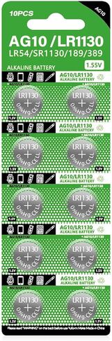 LR1130 AG10 l1131f Battery l1131c SG10 389 189 LR54 V10GA Premium Alkaline Button Coin Cell Batteries【5-Year Shelf Life】(10 Count) in Saudi Arabia