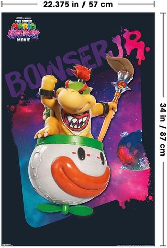 فيلم نينتندو سوبر ماريو جالاكسي (2026) - ملصق حائط نيون من Bowser Jr، مقاس 34 بوصة × 22.4 عرض، إصدار غير مؤطر in Kuwait