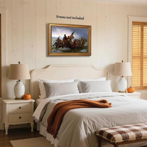 George Washington Crossing The Delaware Poster Revolutionary War Posters Retro Classical History Wall Art Canvas Print Decor for Classroom Office Bedroom Living Room Decoration 12x16inch Unframed in Kuwait