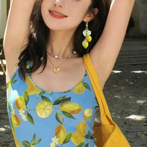 Flower Dangle Earrings for Women Resin Yellow Lemon Earring Fairy Minimal Fashion Fruits Summer Refreshing Seaside Idyllic Holiday Earrings in Saudi Arabia