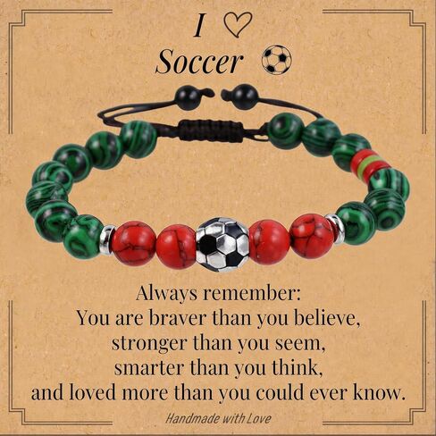 Soccer/Baseball/Basketball/Football Beaded Bracelet Game Day Bracelet School Team Spirit Bracelet Sports Charm Bracelets Cheerleading Sports Souvenir Graduation Gift for Son Grandson in Saudi Arabia
