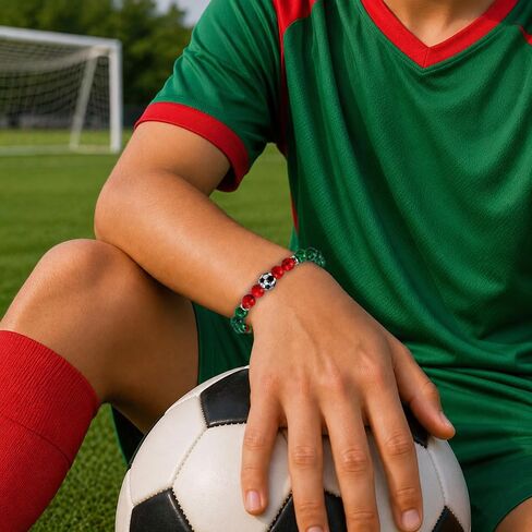 Soccer/Baseball/Basketball/Football Beaded Bracelet Game Day Bracelet School Team Spirit Bracelet Sports Charm Bracelets Cheerleading Sports Souvenir Graduation Gift for Son Grandson in Saudi Arabia