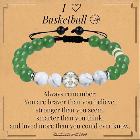 Soccer/Baseball/Basketball/Football Beaded Bracelet Game Day Bracelet School Team Spirit Bracelet Sports Charm Bracelets Cheerleading Sports Souvenir Graduation Gift for Son Grandson in Saudi Arabia