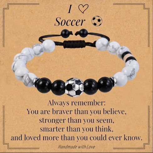 Soccer/Baseball/Basketball/Football Beaded Bracelet Game Day Bracelet School Team Spirit Bracelet Sports Charm Bracelets Cheerleading Sports Souvenir Graduation Gift for Son Grandson in Saudi Arabia