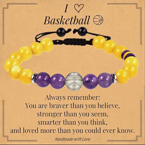 Soccer/Baseball/Basketball/Football Beaded Bracelet Game Day Bracelet School Team Spirit Bracelet Sports Charm Bracelets Cheerleading Sports Souvenir Graduation Gift for Son Grandson in Saudi Arabia
