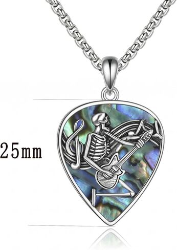 Guitar Pick Necklace Guitar Necklace Pendant for Men Women Goth Skull Jewelry Gifts in Saudi Arabia