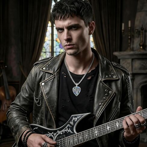 Guitar Pick Necklace Guitar Necklace Pendant for Men Women Goth Skull Jewelry Gifts in Saudi Arabia