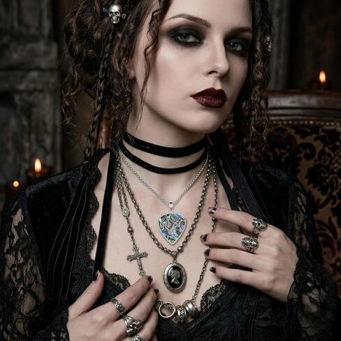 Guitar Pick Necklace Guitar Necklace Pendant for Men Women Goth Skull Jewelry Gifts in Saudi Arabia