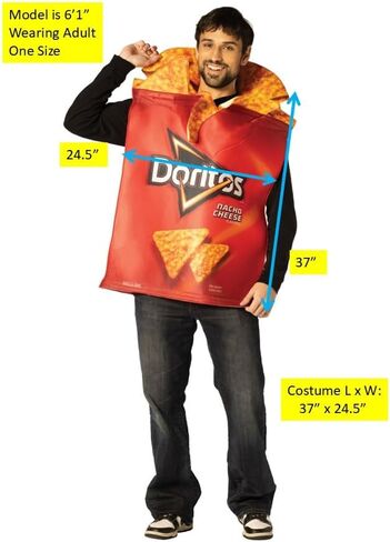 Halloween Costumes, Doritos Nacho Cheese Bag with Chips, Costume, Women and Men, Adult One Size in Saudi Arabia