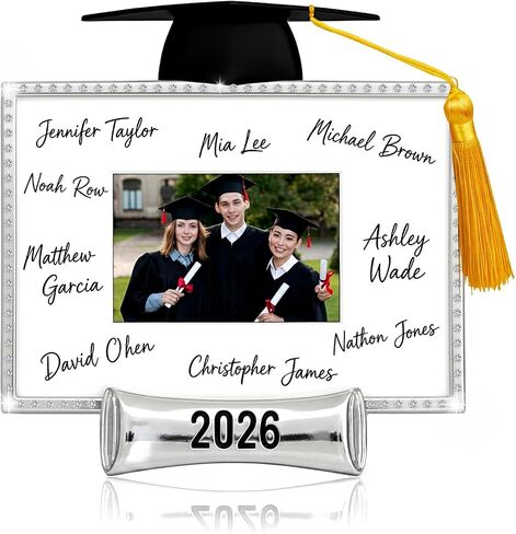 JUSTOTRY Class of 2026 Graduation Picture Frame - Silver Metal Graduation Gifts for High School College, Signature Frame for 4x6 Photo, Graduation Guest Book Alternative, Senior 2026 Graduation Party Decorations & Keepsake in Saudi Arabia