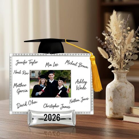 JUSTOTRY Class of 2026 Graduation Picture Frame - Silver Metal Graduation Gifts for High School College, Signature Frame for 4x6 Photo, Graduation Guest Book Alternative, Senior 2026 Graduation Party Decorations & Keepsake in Saudi Arabia