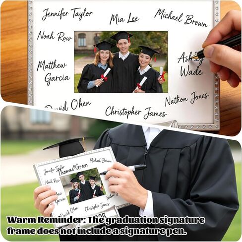 JUSTOTRY Class of 2026 Graduation Picture Frame - Silver Metal Graduation Gifts for High School College, Signature Frame for 4x6 Photo, Graduation Guest Book Alternative, Senior 2026 Graduation Party Decorations & Keepsake in Saudi Arabia