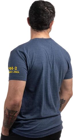 Navy Chest Print & U.S. Military Sleeve Flag Shirt - Naval Veteran Sailor T-Shirt for Men in Kuwait