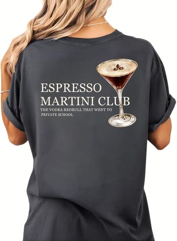 تي شيرت Espresso Martini Cocktail Club، قميص Tini Time Retro in Kuwait