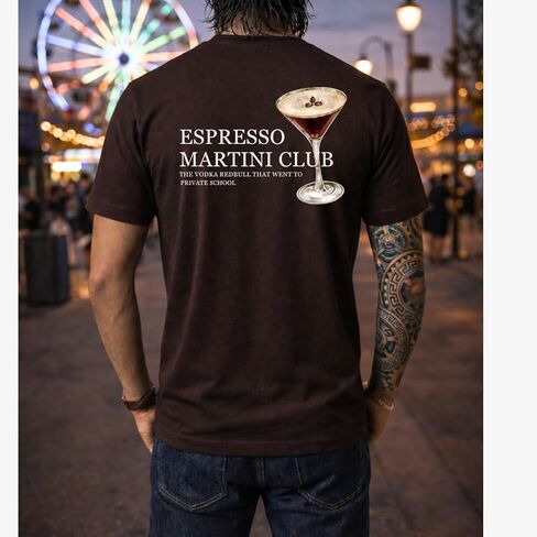 تي شيرت Espresso Martini Cocktail Club، قميص Tini Time Retro in Kuwait
