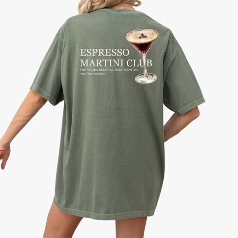 تي شيرت Espresso Martini Cocktail Club، قميص Tini Time Retro in Kuwait