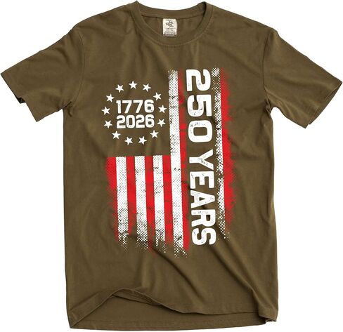 Silk Road Tees 4th of July US 250 Years Birthday T-Shirt Independence Day 1776-2026 Freedom Tee in Saudi Arabia