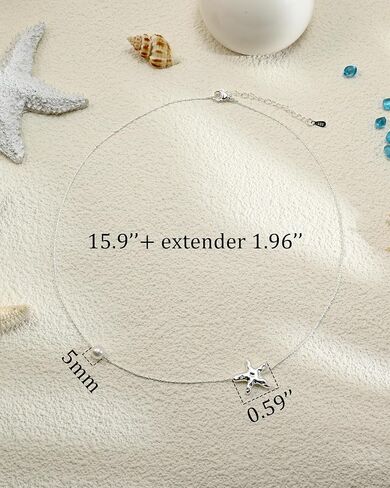 925 Sterling Silver Starfish Beach Necklace for Women Pendant with Starfish and Tiny Pearl Adjustable Chain Necklace for Summer Sea Jewelry in Saudi Arabia