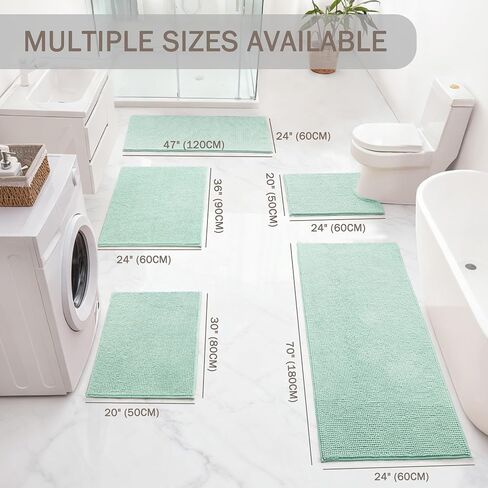 Exclusivo Mezcla Bathroom Rugs Mat 20x30, Extra Soft Absorbent Chenille Bath Rugs Mat, Quick Dry, Machine Washable Bath Mats for Bathroom Floor, Shower, Home Decor, Pink in Saudi Arabia
