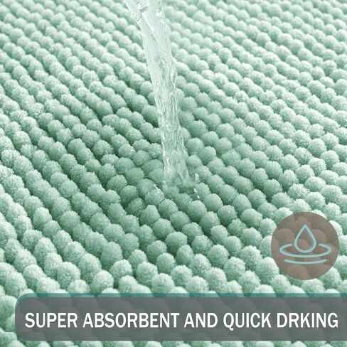 Exclusivo Mezcla Bathroom Rugs Mat 20x30, Extra Soft Absorbent Chenille Bath Rugs Mat, Quick Dry, Machine Washable Bath Mats for Bathroom Floor, Shower, Home Decor, Pink in Saudi Arabia