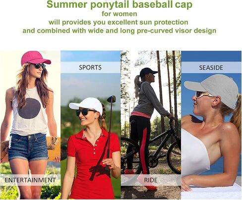 Womens Criss Cross Ponytail Baseball Cap Adjustable High Messy Bun Ponycap Quick Drying Hats for Outdoor Sports Travel in Kuwait