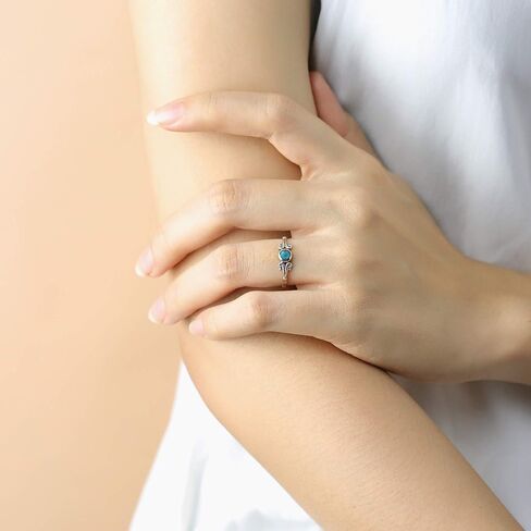 Boma Jewelry Sterling Silver Round Turquoise Ring with Scrolling Side Detail - Size 8 in Kuwait