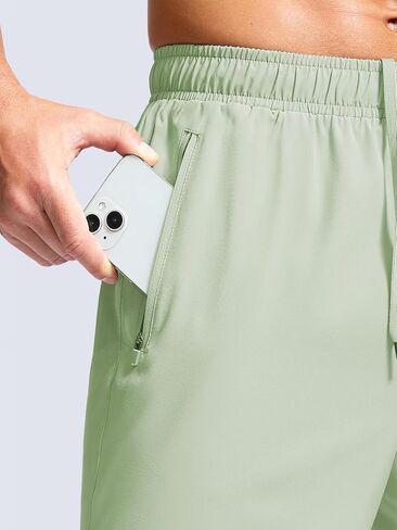 Women's Running Shorts Workout Athletic Gym Yoga Shorts with Zipper Pockets Elastic in Kuwait