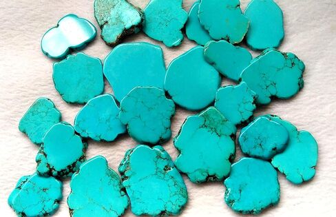 Lot 20pcs Blue Turquoise Slab 20-50mm(2") Turquoise Stone cabochon Card Slab Freeform Flat Nuggets (35-50mm(2")) in Kuwait