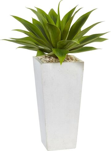 Nearly Natural Agave Artificial Plant in White Planter in Saudi Arabia