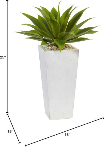 Nearly Natural Agave Artificial Plant in White Planter in Saudi Arabia