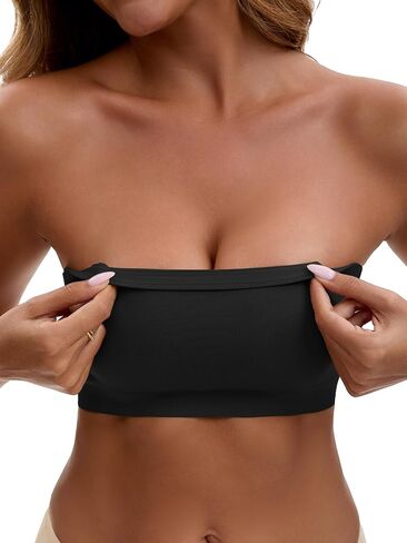Allegra K Strapless Bras for Women Non-Slip Silicone Wireless Padded Bralette Seamless Bandeau Tube Top in Saudi Arabia