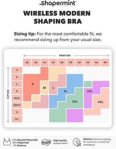 SHAPERMINT Bra - Wireless Bras for Women No Underwire - Wirefree Bralettes for Women with Support - Wireless Bra Bralette in Saudi Arabia