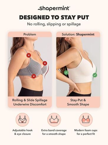 SHAPERMINT Bra - Wireless Bras for Women No Underwire - Wirefree Bralettes for Women with Support - Wireless Bra Bralette in Saudi Arabia