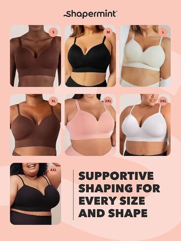 SHAPERMINT Bra - Wireless Bras for Women No Underwire - Wirefree Bralettes for Women with Support - Wireless Bra Bralette in Saudi Arabia