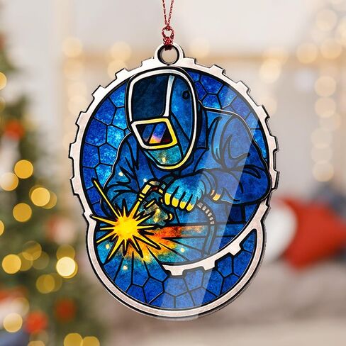 Welder Ornament – Welding Gifts – Industrial Decor – Christmas Ornament – Christmas Ornament 2025 – White Elephant Gifts - Xmas Tree Funny Decoration in Saudi Arabia