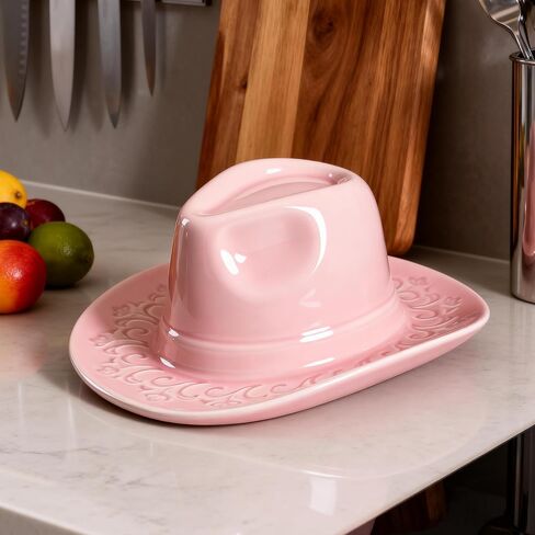 Ceramic Cowboy Hat Vase - 8.2" Pink Handmade Hanging Flower Planter, Western Boho Room Decor & Coastal Cowgirl Aesthetic Wall Art for Home Decor in Saudi Arabia