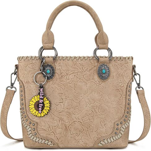 Montana West Mini Tote Bag Embossed Collection Western Floral Tooled Handbag in Kuwait