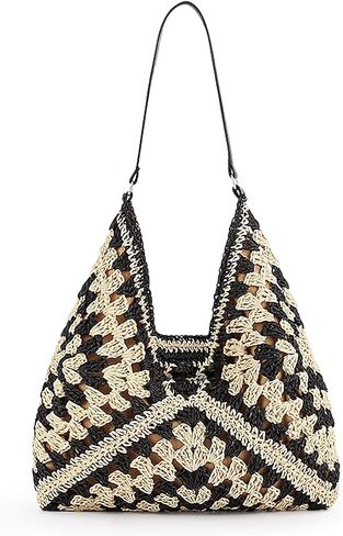 Straw Hobo Bags for Women, Large Capacity Woven Beach Tote Bag Summer Vintage Crochet Shoulder Bag for Travel in Saudi Arabia