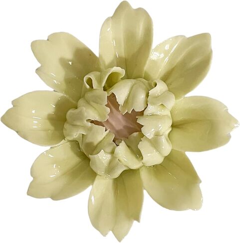 CEUYGT Handmade Ceramic Wall Flower Decor - Yellow King Protea Design, Elegant Home Wall Art for Living Room, Bedroom, or Office Decoration Yellow 2.75"(Small) in Saudi Arabia